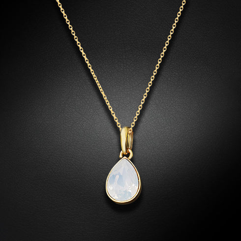 Кулон "Kristāla Lāse (White Opal)" с кристаллами Swarovski™